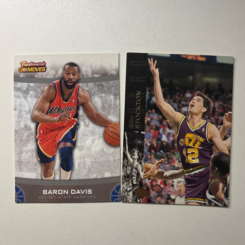 Baron Davis and John Stockton Basketball Cards